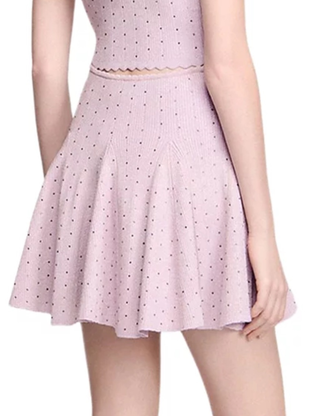 Tea Short Rhinestone Knit Skirt - Picture 3 of 6